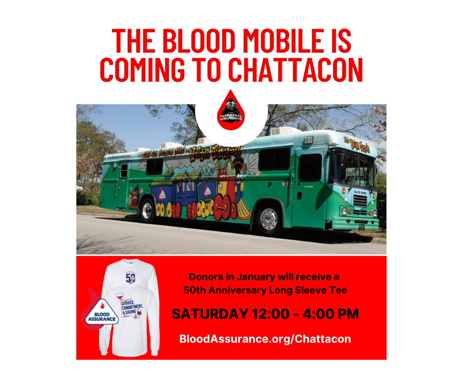 Blood mobile at Chattacon