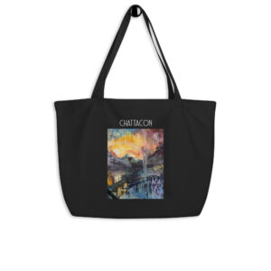 Large organic chattacon 50 tote bag Artwork by Amy Brewer-Davenport